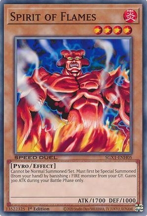 Spirit of Flames (SGX1-ENH05) - Speed Duel GX: Duel Academy Box 1st Edition Speed Duel GX: Duel Academy Box Yugioh Single  Squirtle Squad Card Shop.