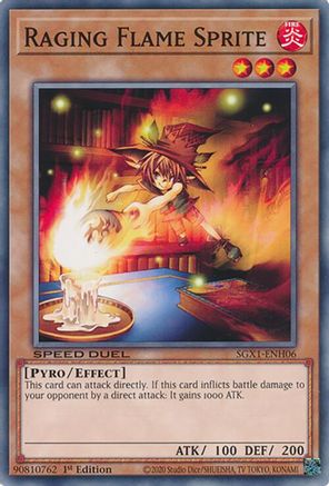 Raging Flame Sprite (SGX1-ENH06) - Speed Duel GX: Duel Academy Box 1st Edition Speed Duel GX: Duel Academy Box Yugioh Single  Squirtle Squad Card Shop.