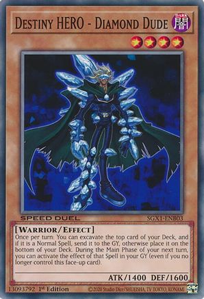 Destiny HERO - Diamond Dude (SGX1-ENB03) - Speed Duel GX: Duel Academy Box 1st Edition Speed Duel GX: Duel Academy Box Yugioh Single  Squirtle Squad Card Shop.