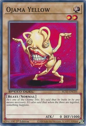 Ojama Yellow (SGX1-ENC01) - Speed Duel GX: Duel Academy Box 1st Edition Speed Duel GX: Duel Academy Box Yugioh Single  Squirtle Squad Card Shop.
