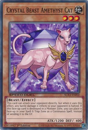 Crystal Beast Amethyst Cat (SGX1-ENF02) - Speed Duel GX: Duel Academy Box 1st Edition Speed Duel GX: Duel Academy Box Yugioh Single  Squirtle Squad Card Shop.