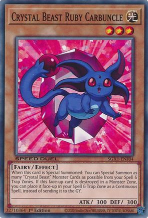 Crystal Beast Ruby Carbuncle (SGX1-ENF04) - Speed Duel GX: Duel Academy Box 1st Edition Speed Duel GX: Duel Academy Box Yugioh Single  Squirtle Squad Card Shop.
