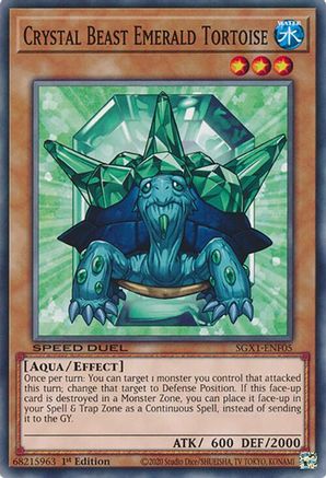 Crystal Beast Emerald Tortoise (SGX1-ENF05) - Speed Duel GX: Duel Academy Box 1st Edition Speed Duel GX: Duel Academy Box Yugioh Single  Squirtle Squad Card Shop.