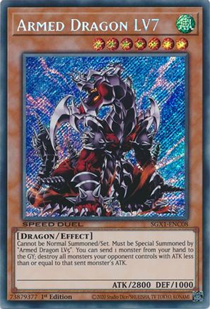 Armed Dragon LV7 (Secret Rare) (SGX1-ENC08) - Speed Duel GX: Duel Academy Box 1st Edition Speed Duel GX: Duel Academy Box Yugioh Single  Squirtle Squad Card Shop.
