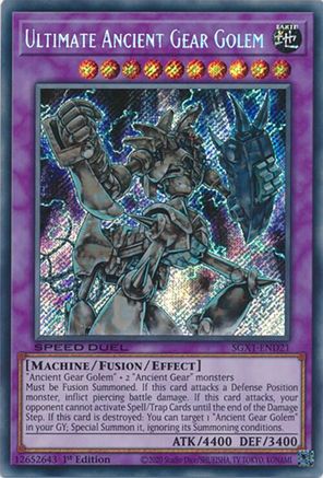 Ultimate Ancient Gear Golem (Secret Rare) (SGX1-END21) - Speed Duel GX: Duel Academy Box 1st Edition Speed Duel GX: Duel Academy Box Yugioh Single  Squirtle Squad Card Shop.