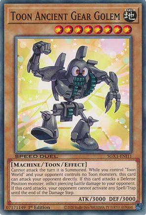Toon Ancient Gear Golem (SGX1-ENI11) - Speed Duel GX: Duel Academy Box 1st Edition Speed Duel GX: Duel Academy Box Yugioh Single  Squirtle Squad Card Shop.