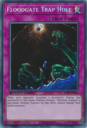 Floodgate Trap Hole (Secret Rare) (SGX1-ENI23) - Speed Duel GX: Duel Academy Box 1st Edition Speed Duel GX: Duel Academy Box Yugioh Single  Squirtle Squad Card Shop.