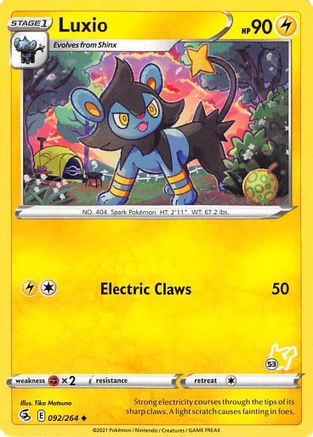 Luxio - 092/264 (#53 Pikachu Stamped)/264  Battle Academy 2022 - Promo Battle Academy 2022 Pokemon Single  Squirtle Squad Card Shop.