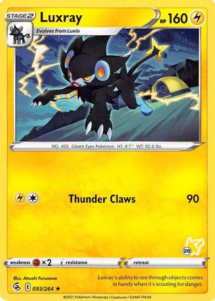 Luxray - 093/264 (#28 Pikachu Stamped)/264  Battle Academy 2022 - Promo Battle Academy 2022 Pokemon Single  Squirtle Squad Card Shop.