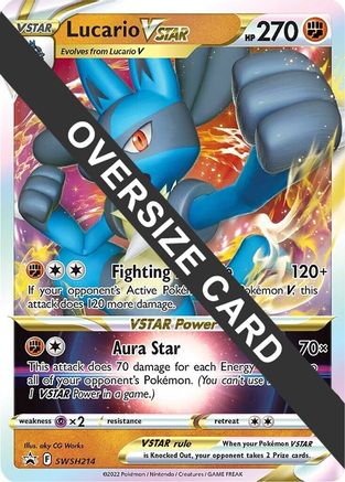 Lucario VSTAR SWSH214  - Holofoil Jumbo Cards - Promo Jumbo Cards Pokemon Single  Squirtle Squad Card Shop.
