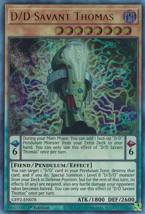 D/D Savant Thomas (GFP2-EN078) - Ghosts From the Past: The 2nd Haunting 1st Edition Ghosts From the Past: The 2nd Haunting Yugioh Single  Squirtle Squad Card Shop.