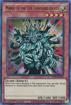 Manju of the Ten Thousand Hands (GFP2-EN099) - Ghosts From the Past: The 2nd Haunting 1st Edition Ghosts From the Past: The 2nd Haunting Yugioh Single  Squirtle Squad Card Shop.