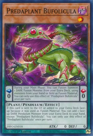 Predaplant Bufolicula (DIFO-EN018) - Dimension Force 1st Edition Dimension Force Yugioh Single  Squirtle Squad Card Shop.