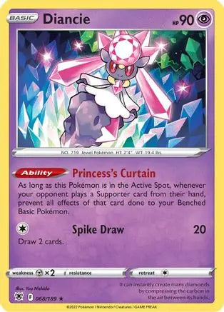 Diancie 068  - Holofoil SWSH10 Astral Radiance - Holo Rare
