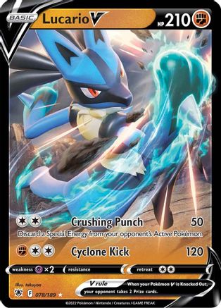 Lucario V 078  - Holofoil SWSH10 Astral Radiance - Ultra Rare SWSH10: Astral Radiance Pokemon Single  Squirtle Squad Card Shop.