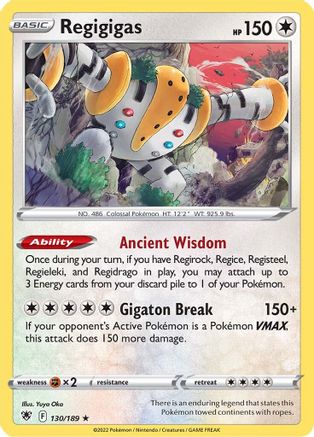 Regigigas 130  - Reverse Holofoil SWSH10 Astral Radiance - Holo Rare SWSH10: Astral Radiance Pokemon Single  Squirtle Squad Card Shop.