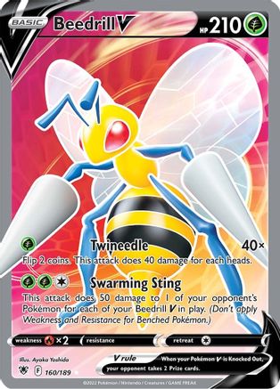 Beedrill V (Full Art) 160  - Holofoil SWSH10 Astral Radiance - Ultra Rare SWSH10: Astral Radiance Pokemon Single  Squirtle Squad Card Shop.