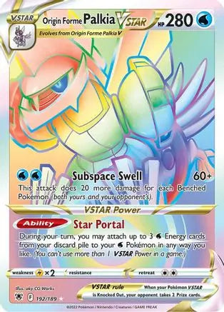 Origin Forme Palkia VSTAR (Secret) (192) (Secret)  192  - Holofoil SWSH10 Astral Radiance - Secret Rare SWSH10: Astral Radiance Pokemon Single  Squirtle Squad Card Shop.