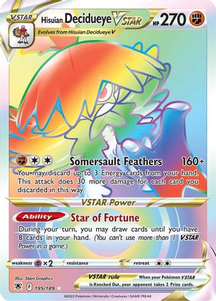 Hisuian Decidueye VSTAR (Secret) 195  - Holofoil SWSH10 Astral Radiance - Secret Rare SWSH10: Astral Radiance Pokemon Single  Squirtle Squad Card Shop.