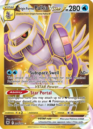 Origin Forme Palkia VSTAR (Secret) (208) (Secret)  208  - Holofoil SWSH10 Astral Radiance - Secret Rare SWSH10: Astral Radiance Pokemon Single  Squirtle Squad Card Shop.