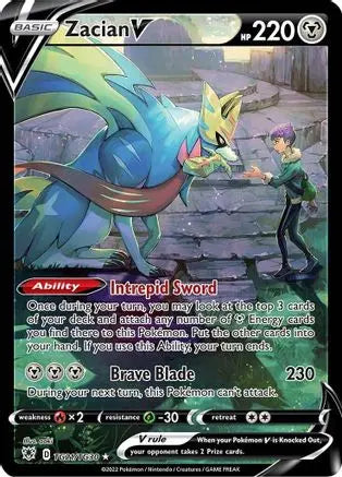 Zacian V TG21  - Holofoil SWSH10 Astral Radiance Trainer Gallery - Ultra Rare SWSH10: Astral Radiance Trainer Gallery Pokemon Single  Squirtle Squad Card Shop.