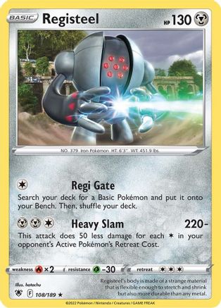 Registeel 108  - Reverse Holofoil SWSH10 Astral Radiance - Rare SWSH10: Astral Radiance Pokemon Single  Squirtle Squad Card Shop.