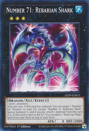 Number 71: Rebarian Shark (LED9-EN013) - Legendary Duelists: Duels From the Deep 1st Edition Legendary Duelists: Duels From the Deep Yugioh Single  Squirtle Squad Card Shop.