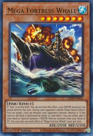 Mega Fortress Whale (LED9-EN016) - Legendary Duelists: Duels From the Deep 1st Edition Legendary Duelists: Duels From the Deep Yugioh Single  Squirtle Squad Card Shop.