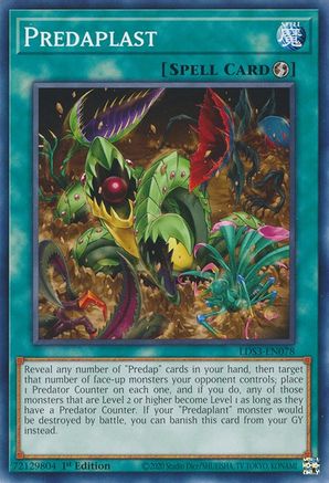 Predaplast (LDS3-EN078) - Legendary Duelists: Season 3 1st Edition Legendary Duelists: Season 3 Yugioh Single  Squirtle Squad Card Shop.