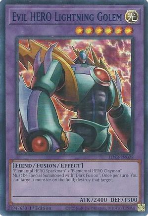 Evil HERO Lightning Golem (Blue) (LDS3-EN028) - Legendary Duelists: Season 3 1st Edition Legendary Duelists: Season 3 Yugioh Single  Squirtle Squad Card Shop.