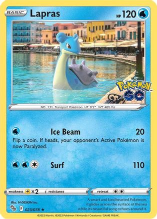 Lapras 023  - Holofoil Pokemon GO - Holo Rare Pokemon GO Pokemon Single  Squirtle Squad Card Shop.