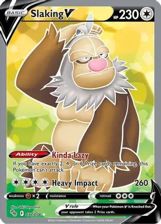 Slaking V (Full Art) 077  - Holofoil Pokemon GO - Ultra Rare Pokemon GO Pokemon Single  Squirtle Squad Card Shop.