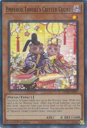 Emperor Tanuki's Critter Count (POTE-EN037) - Power of the Elements 1st Edition Power of the Elements Yugioh Single  Squirtle Squad Card Shop.