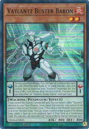Vaylantz Buster Baron (TAMA-EN005) - Tactical Masters 1st Edition Tactical Masters Yugioh Single  Squirtle Squad Card Shop.