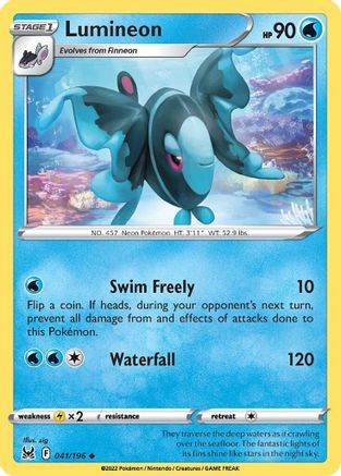 Lumineon 041  SWSH11 Lost Origin - Uncommon SWSH11: Lost Origin Pokemon Single  Squirtle Squad Card Shop.