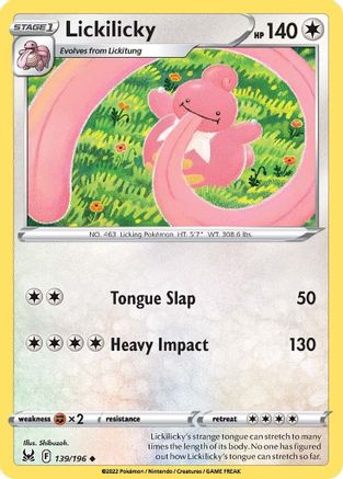 Lickilicky 139  SWSH11 Lost Origin - Uncommon SWSH11: Lost Origin Pokemon Single  Squirtle Squad Card Shop.