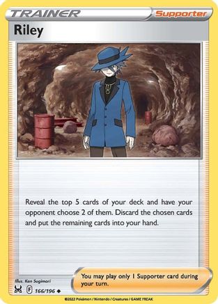 Riley 166  - Reverse Holofoil SWSH11 Lost Origin - Uncommon SWSH11: Lost Origin Pokemon Single  Squirtle Squad Card Shop.