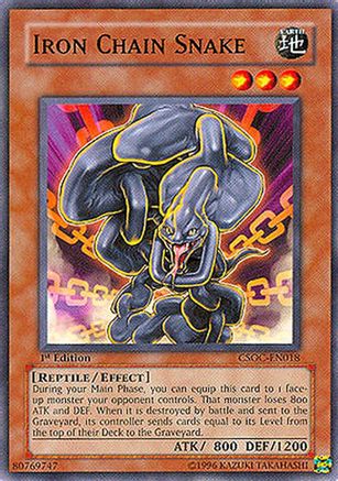 Iron Chain Snake (CSOC-EN018) - Crossroads of Chaos Unlimited Crossroads of Chaos Yugioh Single  Squirtle Squad Card Shop.