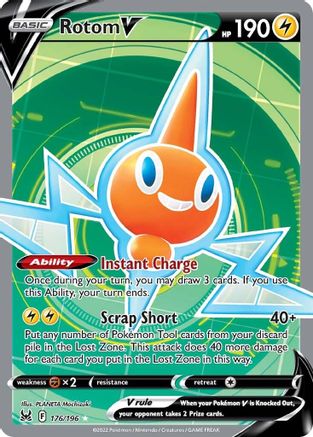 Rotom V (Full Art) 176  - Holofoil SWSH11 Lost Origin - Ultra Rare SWSH11: Lost Origin Pokemon Single  Squirtle Squad Card Shop.