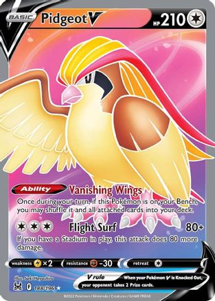 Pidgeot V 188/196 - Full Art Holofoil Lost Origin Ultra Rare - Pokémon TCG Card