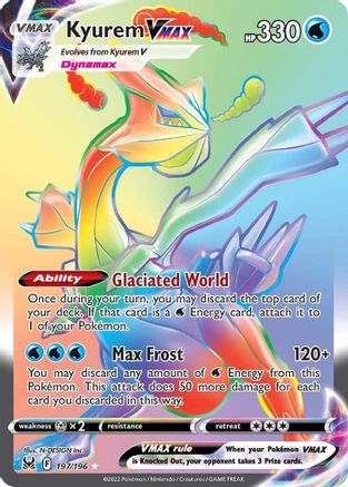 Kyurem VMAX (Secret) 197  - Holofoil SWSH11 Lost Origin - Secret Rare SWSH11: Lost Origin Pokemon Single  Squirtle Squad Card Shop.