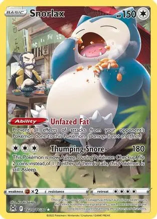 Snorlax TG10  - Holofoil SWSH11 Lost Origin Trainer Gallery - Ultra Rare SWSH11: Lost Origin Trainer Gallery Pokemon Single  Squirtle Squad Card Shop.