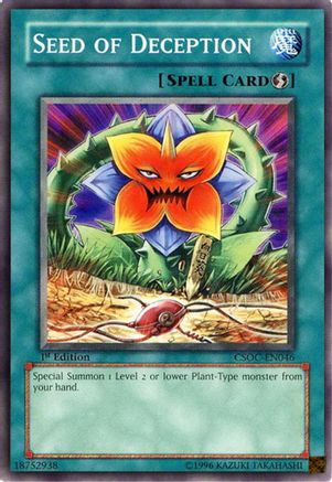 Seed of Deception (CSOC-EN046) - Crossroads of Chaos 1st Edition Crossroads of Chaos Yugioh Single  Squirtle Squad Card Shop.