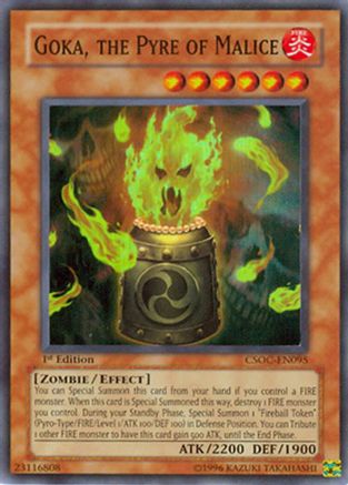 Goka, the Pyre of Malice (CSOC-EN095) - Crossroads of Chaos 1st Edition Crossroads of Chaos Yugioh Single  Squirtle Squad Card Shop.