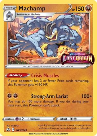 Machamp (Prerelease) SWSH243  - Holofoil SWSH Sword & Shield Promo Cards - Promo SWSH: Sword & Shield Promo Cards Pokemon Single  Squirtle Squad Card Shop.