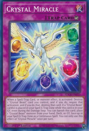 Crystal Miracle (SDCB-EN033) - Structure Deck: Legend of the Crystal Beasts 1st Edition Structure Deck: Legend of the Crystal Beasts Yugioh Single  Squirtle Squad Card Shop.