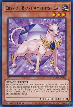 Crystal Beast Amethyst Cat (SDCB-EN002) - Structure Deck: Legend of the Crystal Beasts 1st Edition Structure Deck: Legend of the Crystal Beasts Yugioh Single  Squirtle Squad Card Shop.