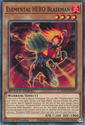 Elemental HERO Blazeman (SGX2-ENA11) - Speed Duel GX: Midterm Paradox 1st Edition Speed Duel GX: Midterm Paradox Yugioh Single  Squirtle Squad Card Shop.