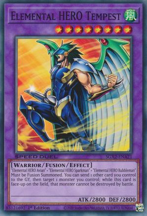 Elemental HERO Tempest (SGX2-ENA21) - Speed Duel GX: Midterm Paradox 1st Edition Speed Duel GX: Midterm Paradox Yugioh Single  Squirtle Squad Card Shop.
