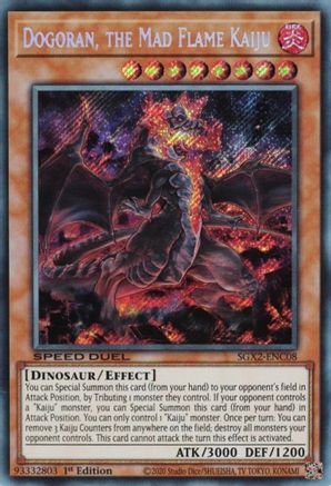 Dogoran, the Mad Flame Kaiju (Secret Rare) (SGX2-ENC08) - Speed Duel GX: Midterm Paradox 1st Edition Speed Duel GX: Midterm Paradox Yugioh Single  Squirtle Squad Card Shop.